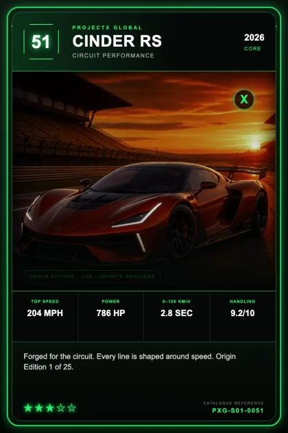 CINDER RS collectible card preview